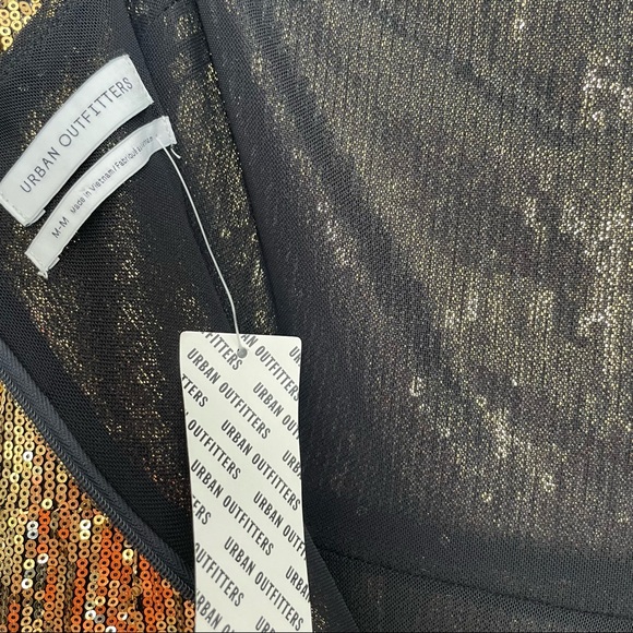 NWT Urban Outfitters Gold Sequin Mini Dress - Picture 5 of 5